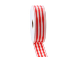 Ribbon Candy Stripe 25 mm x 15 m color 20 red