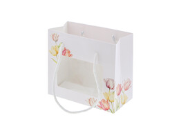 Shopper avec PLA fenetre  Tulips Garden  16 x 8 x 14 cm